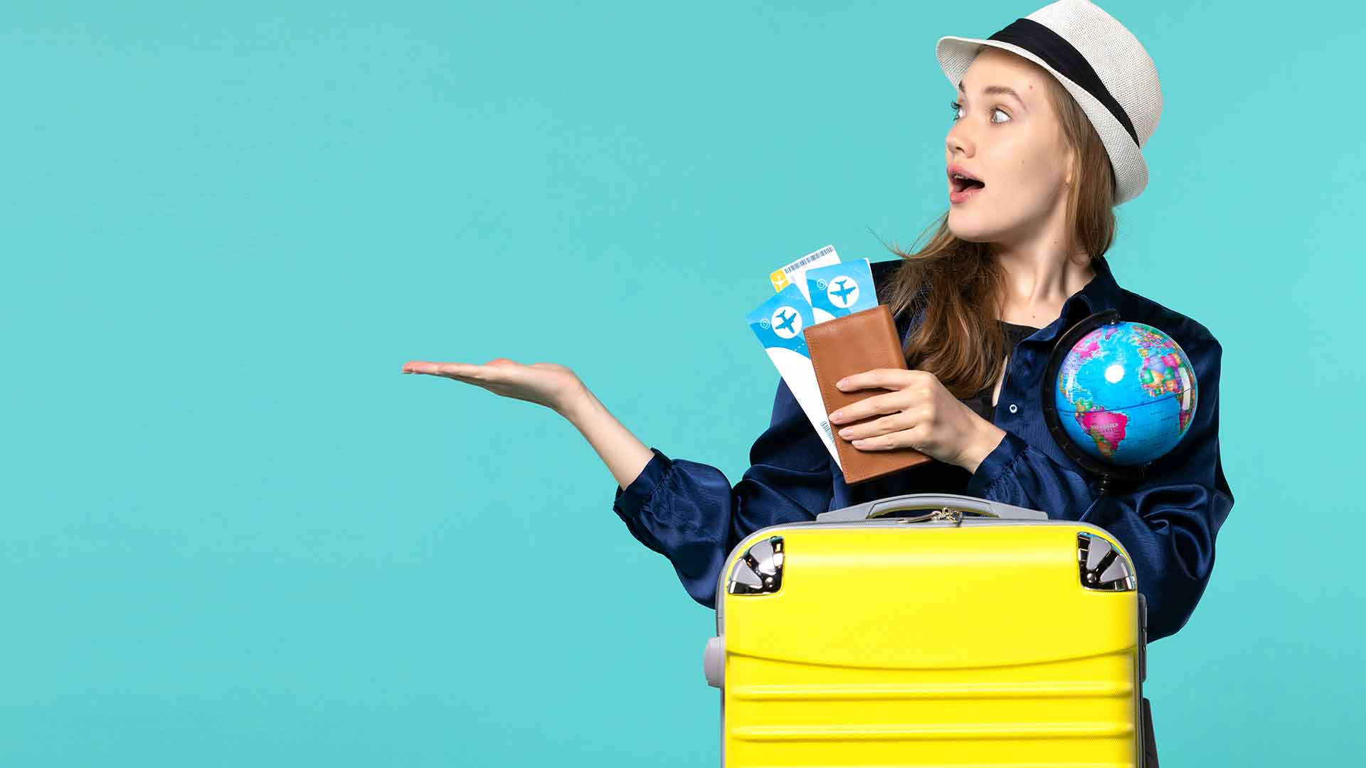 a woman holding passport and tickets